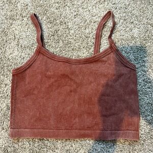 Forever 21 Ribbed Terracotta Crop Top